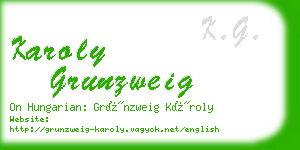 karoly grunzweig business card